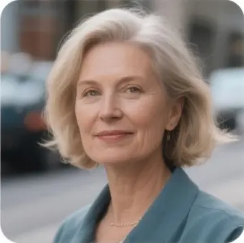 jimeng-2025-05-08-80-请帮我生成10个国外用户的真人头像，年龄为中年大叔、女士等，各5个，每个头像单独为1张图，每个头像的风格都不一样，可以有背景，场景等_13